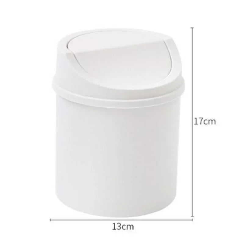 Mini Desktop Trash Can with Flip Lid – Small Desk Bin