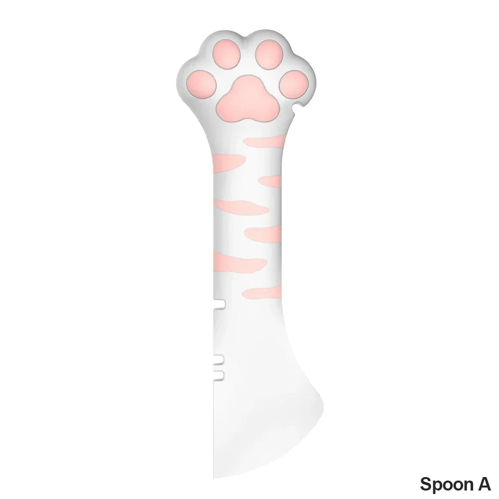Practical Pet Supplies Small Tools Pet Can Opener Spoon 2in1 Cat Can Silicone Spoon Spoon Spoon Spoon Cat Shovel Wet Food Feeder Peaceful Pleasures Health and Wellness Sakura powder