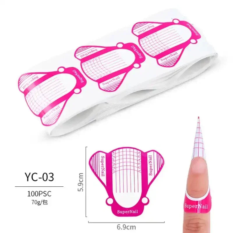 Acrylic Tool, Nail Gel Sticker Art Guide Mold, Manicure Stencil, French Nail Form Tips, 50 100Pcs, Acrylic UV Gel Extension Curl Peaceful Pleasures Health and Wellness
