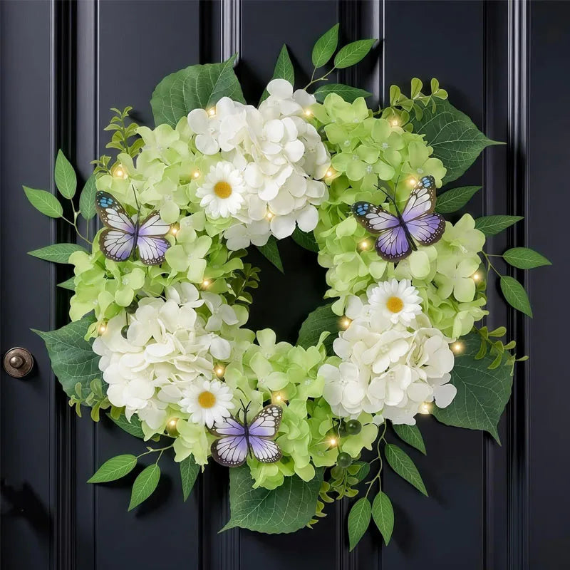 18" Purple Butterfly Spring Wreath – Indoor & Outdoor Floral Decor