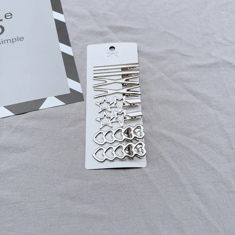 Sliver Metal Hair Clips Women Girls Duckbill Hairpin Personality Bangs Side Headwear Barrettes Hairclip Styling Accessories Peaceful Pleasures Health and Wellness A