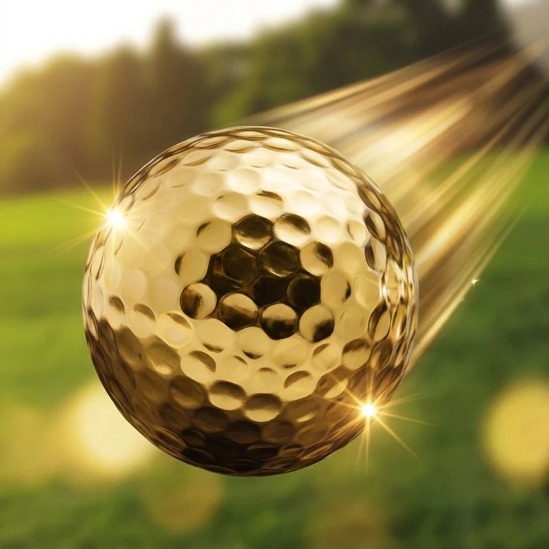 3Pcs Boxed Golf Ball Portable High Quality Double Layer Gold Plating Golf Ball Accessory Golden Peaceful Pleasures Health and Wellness