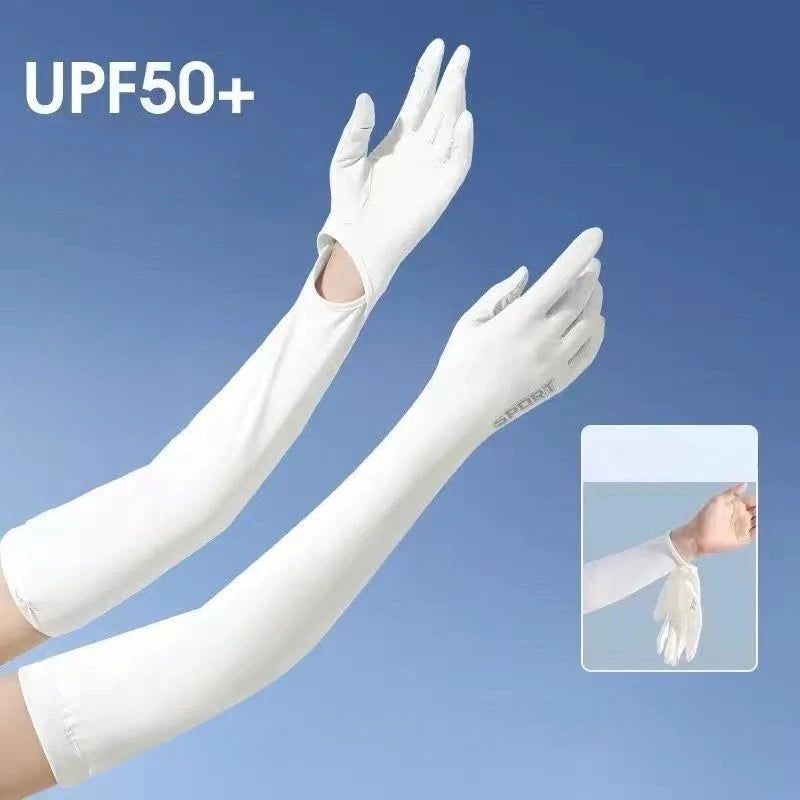 Ice Silk UPF 50+ UV Sun Arm Sleeves | Women's Driving Gloves