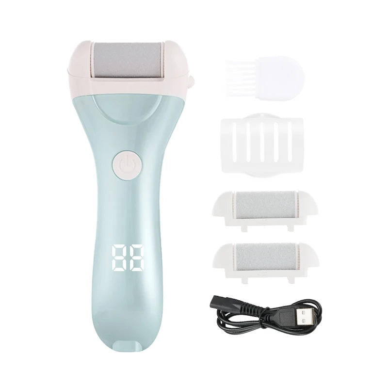 Electric Foot File Callus Remover – USB Rechargeable + 3 Heads Electric Foot File Peaceful Pleasures Health and Wellness as show 1