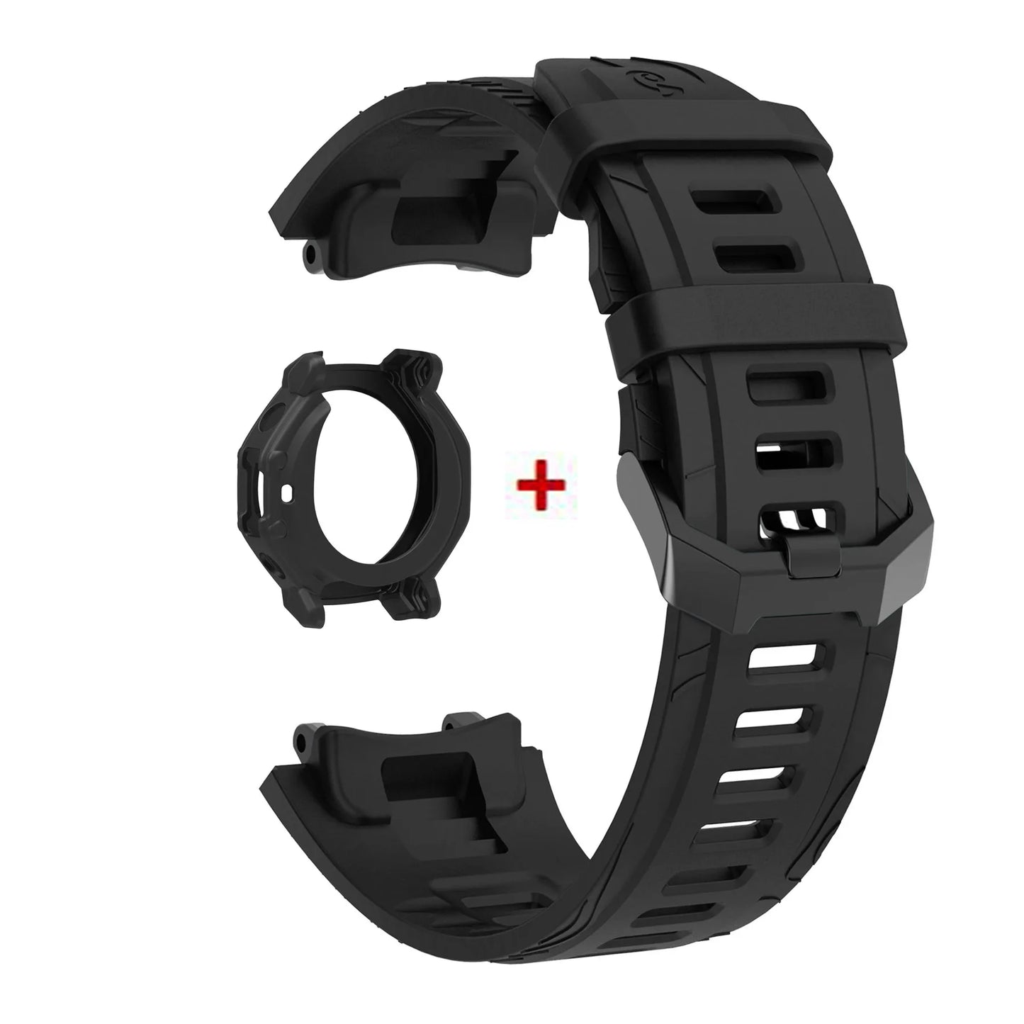Silicone Case+bracelet Wrist Band for Amazfit T-Rex3 Pro 48mm Strap Cover Protector Case for Amazfit T-Rex 3Pro 48mm Bezel Frame Peaceful Pleasures Health and Wellness black