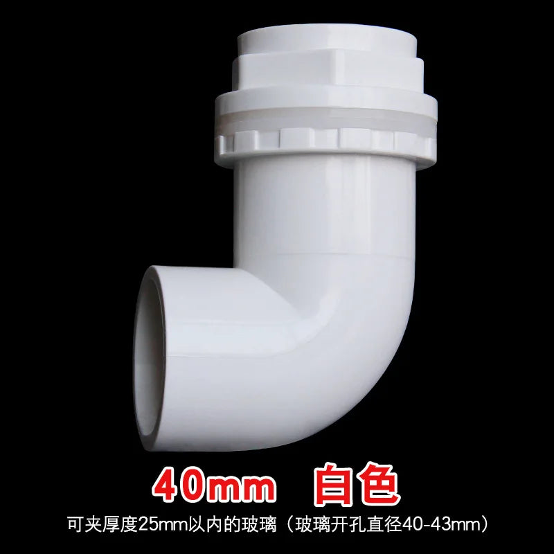 5-Pack PVC Aquarium Elbow Drain Connectors 20–50mm Fish Tank
