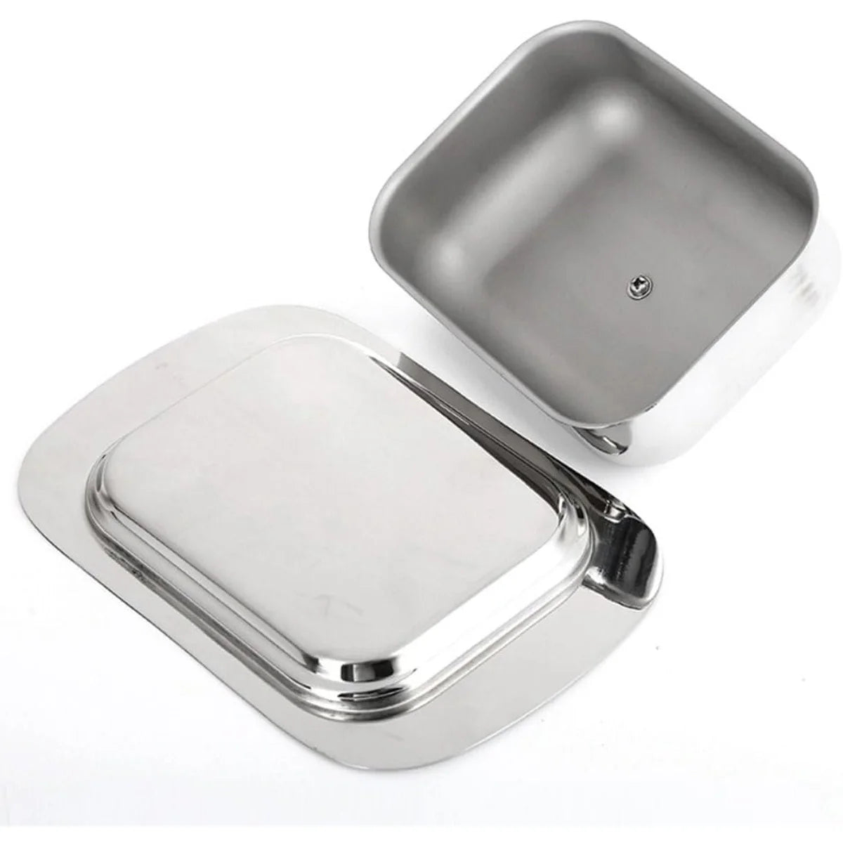 1PC Stainless Steel Butter Dish with Lid Handle Cover Design, Dessert Cheese Bread Box, Solid Cheese/Butter Container with Cover Peaceful Pleasures Health and Wellness