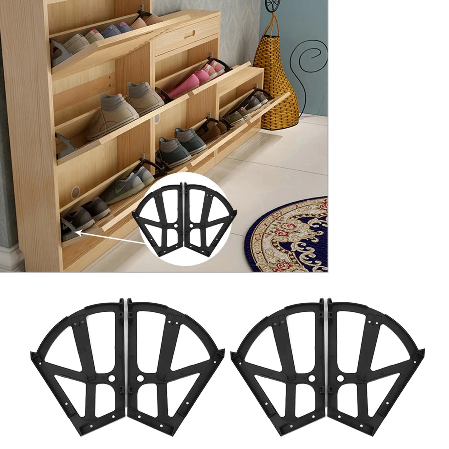 Home Furniture Shoes Drawer Cabinet Hinge Plate Frame Turning Rack