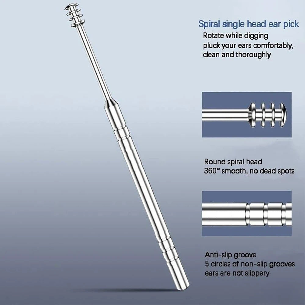 6-Piece Stainless Steel Ear Wax Remover & Earpick Kit