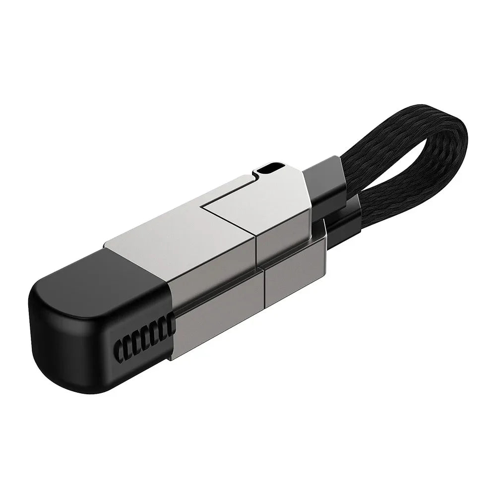 4-in-1 Keychain Charging Cable 60W USB-C | iPhone & Android