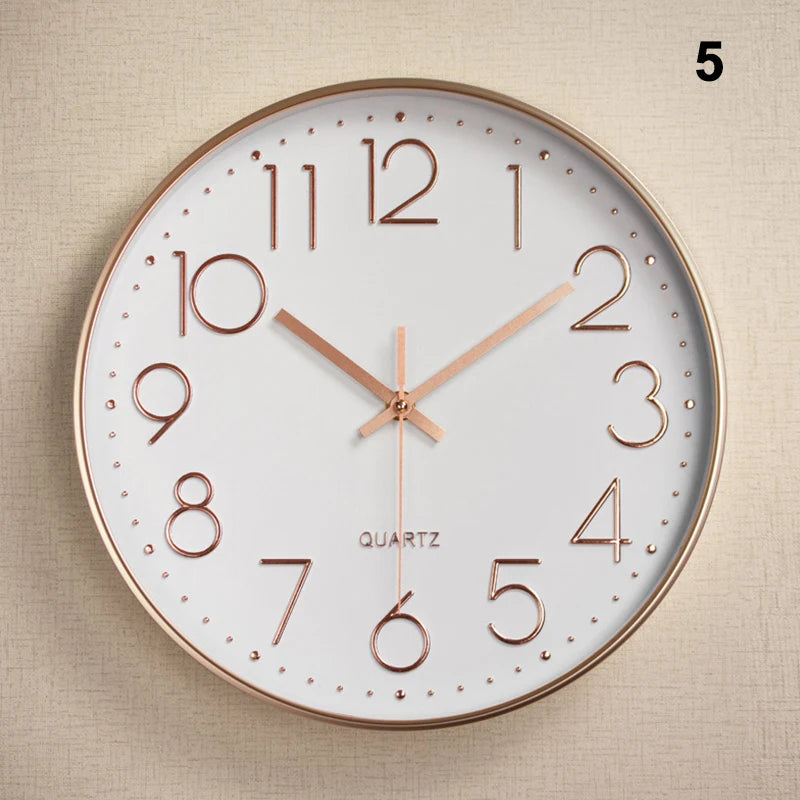 Pointer Display Simple Silent Circular Wall Clock Fashionable Wall Mounted Office Bedroom Clock Home Decoration Peaceful Pleasures Health and Wellness 5
