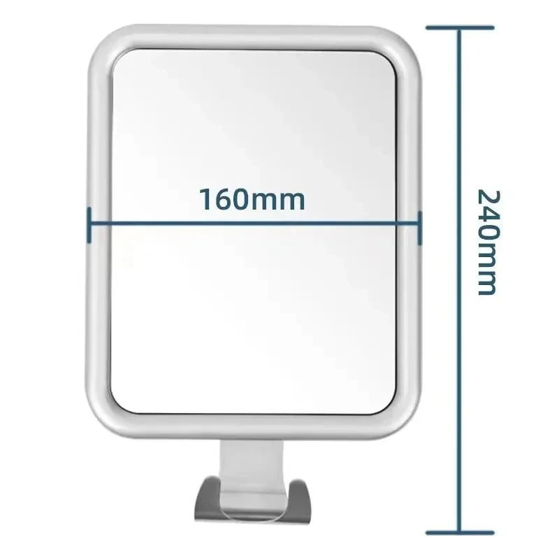 Anti-Fog Shower Mirror with Suction Cup & Shaver Holder