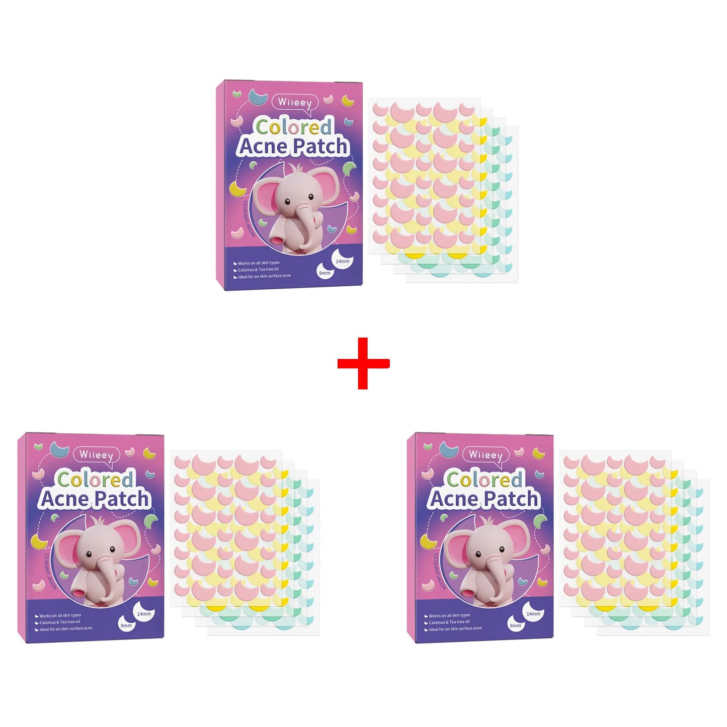 Wiieey Star Acne Patches – Colorful Pimple Stickers 144–288pc