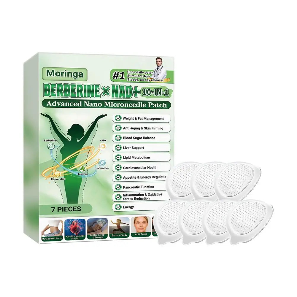10-in-1 Nano Microneedle Patch Natural Gentle Patches Moisturizing Firming Skin for Women Men Nano Microdarts Patches 0.2mm Peaceful Pleasures Health and Wellness 1 box