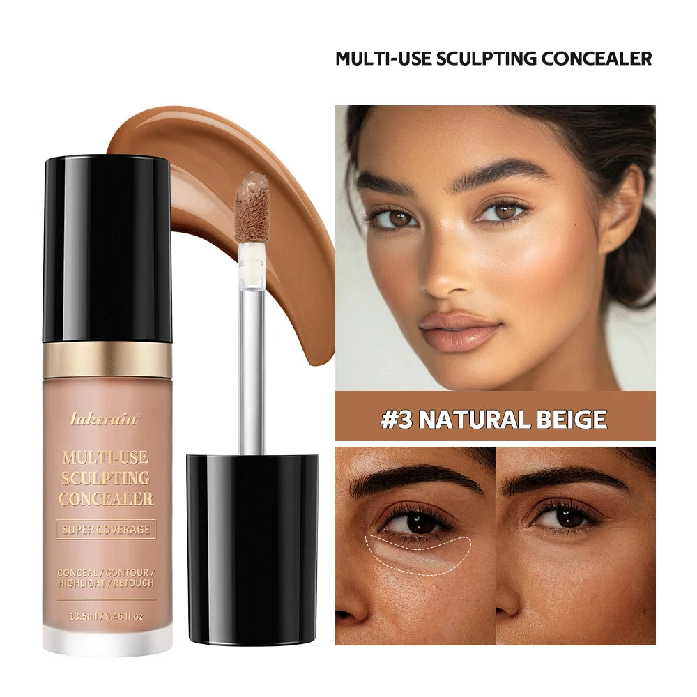Multi-Use Foundation Long-lasting Matte Waterproof Oil Hight Full Coverage Highlight and Retouch Face Makeup for Women Lakerain Peaceful Pleasures Health and Wellness 3 NATURAL BEIGE
