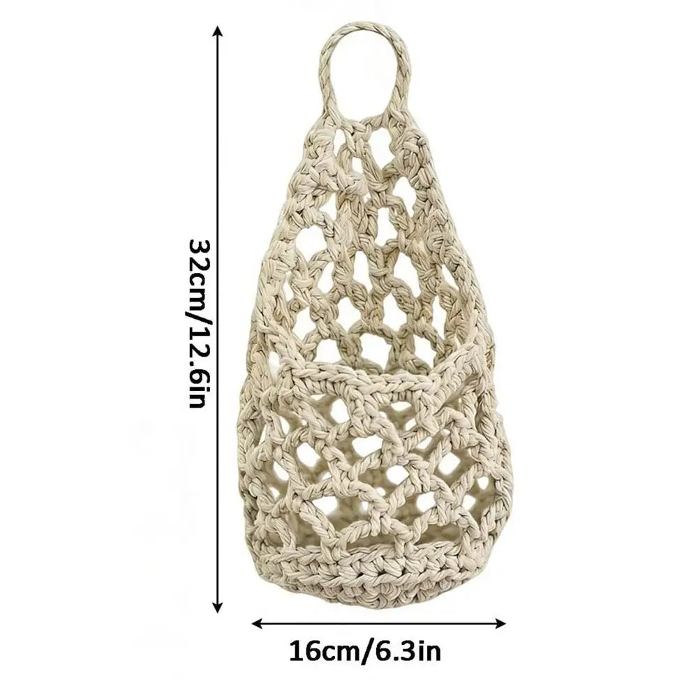 Handmade Macrame Plant Hanger | Boho Cotton Rope Wall Basket