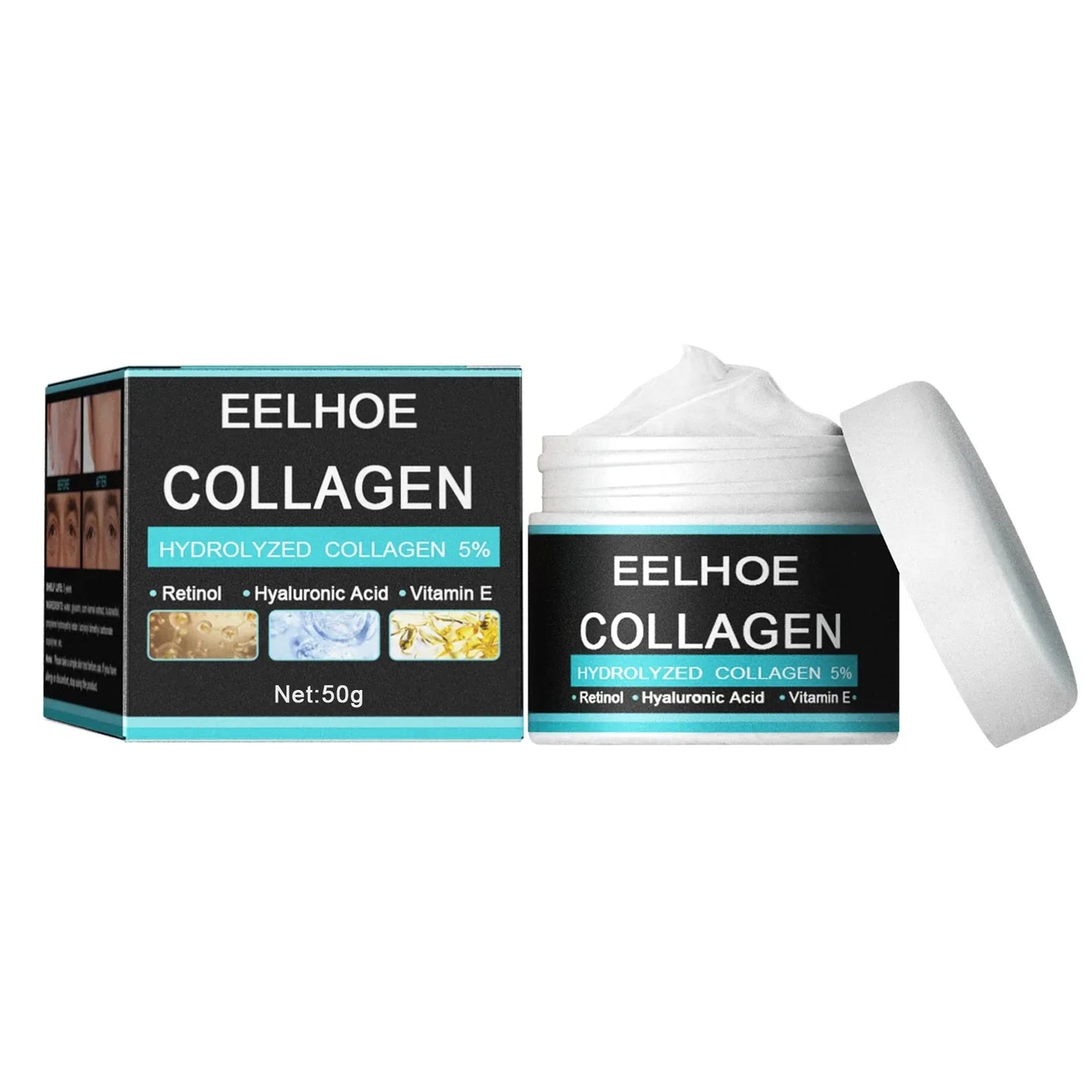 Men's Collagen Cream Lightens Wrinkles Face Cream Firming Moisturizing Hyaluronic Acid Brightening Cream Facial Skincare Peaceful Pleasures Health and Wellness 1pcs
