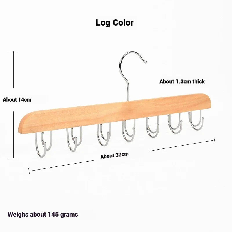 Wooden Belt Rack Women Storage Hangers for Clothes Case Home Wardrobe Accessories Supplly Scarf Organizer Men Tie Belt Hangers Peaceful Pleasures Health and Wellness Log 14 hook United States