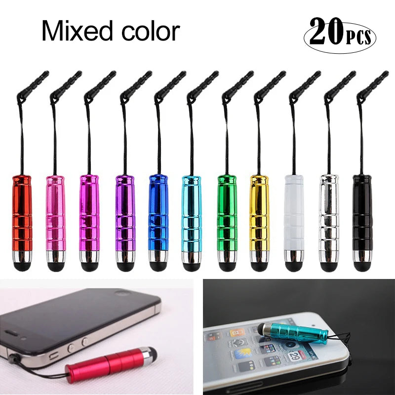 Crystal Pendant Capacitive Stylus Universal Stylus For Touch Screen touch pencil for cell phone Capacitive Stylus Pen For phone Peaceful Pleasures Health and Wellness Mixed color2(20pcs)