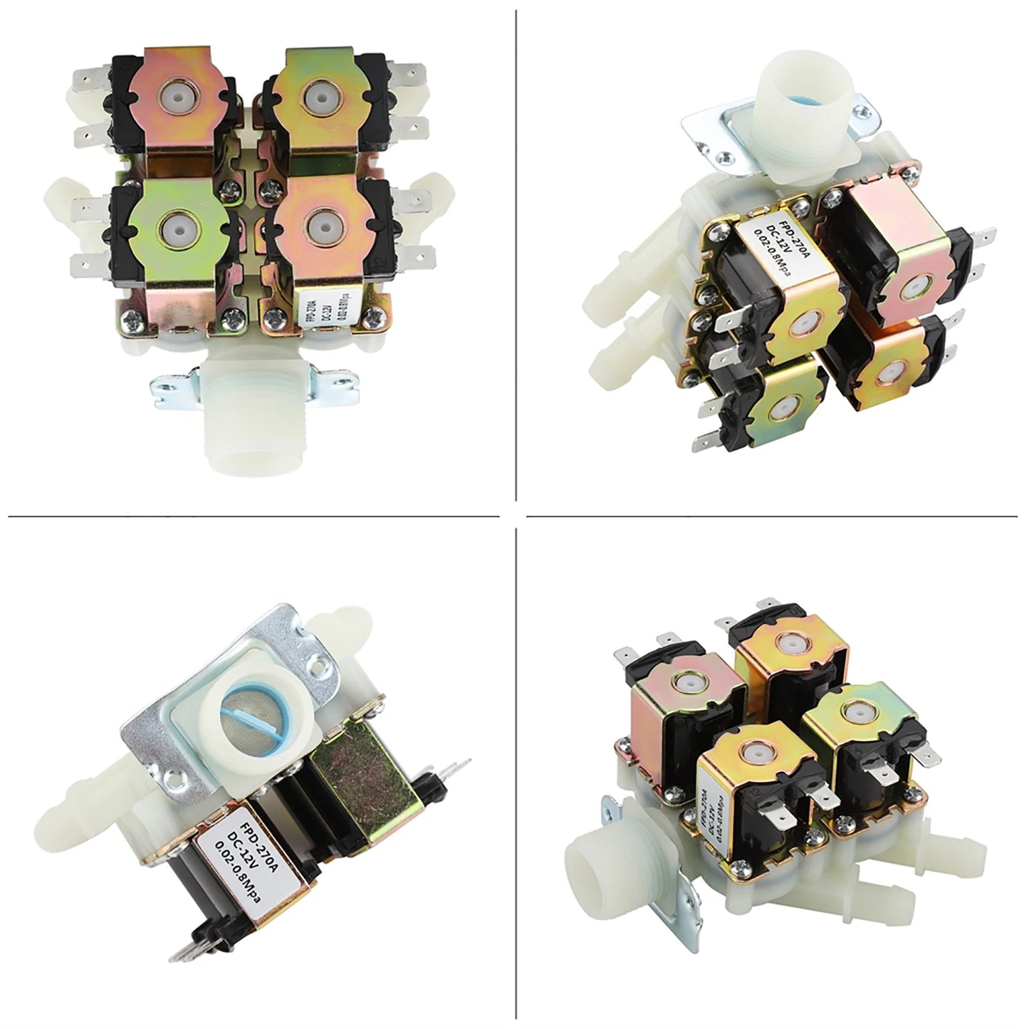 N/C Solenoid Valve 12V DN20 G3/4" 1 in 4 out Plastic Electromagnetic Valve Normally Closed Water Drain Valve Solenoid Valve Peaceful Pleasures Health and Wellness