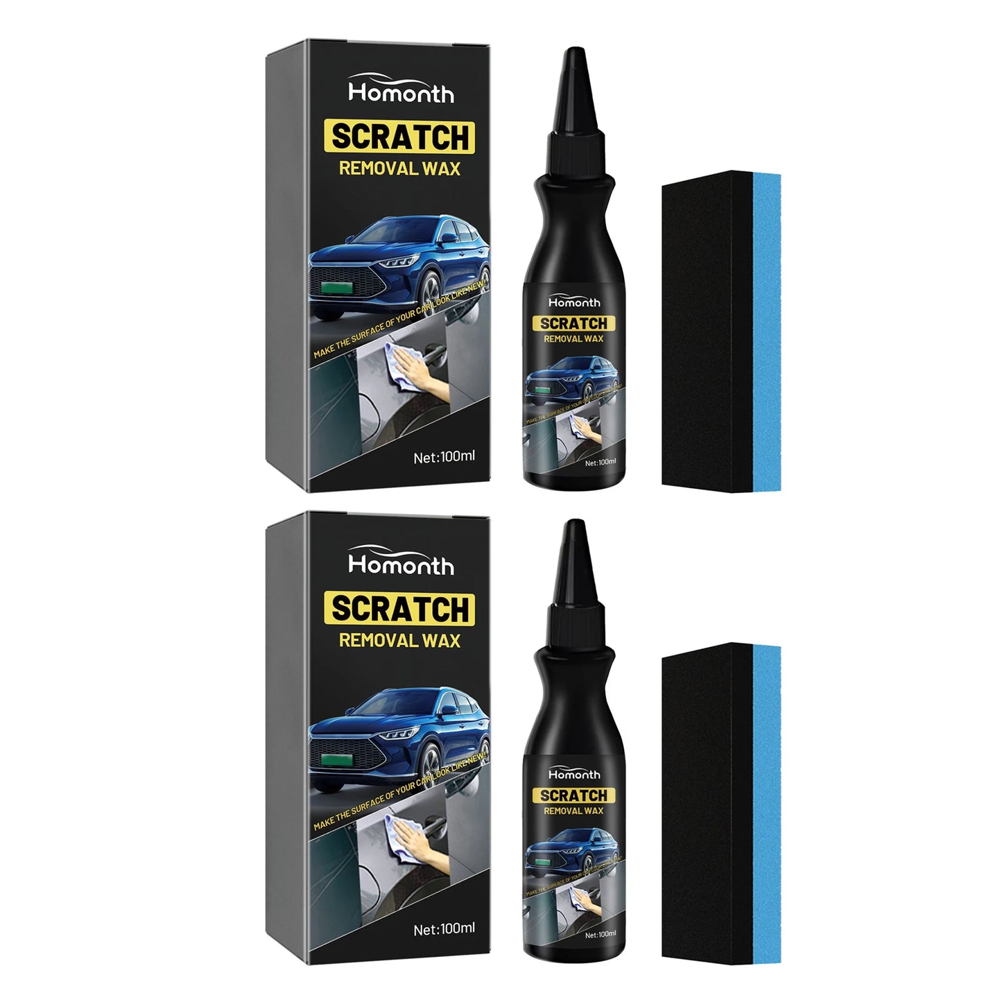 Car Scratch Polishing Repair Agents Compound Scratch Remover Repair Lasting Brightening Repair Paint Buffer Maintenance Care Peaceful Pleasures Health and Wellness 2pc 100ml