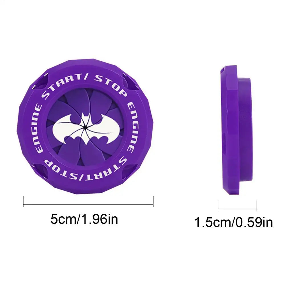 Push Start Button Cover Bat Design Start Stop Button Cover engine start button cover Protective Push Button Cover car accessory Peaceful Pleasures Health and Wellness Purple
