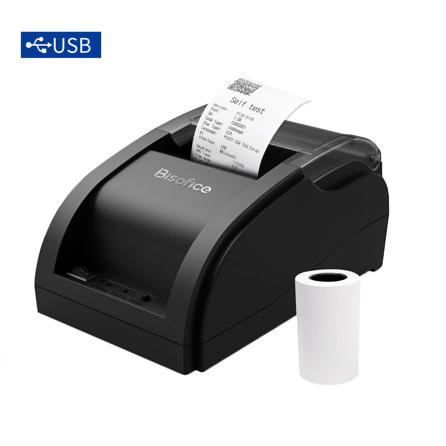 Arealer 58mm Wireless Thermal Receipt Printer USB Bluetooth
