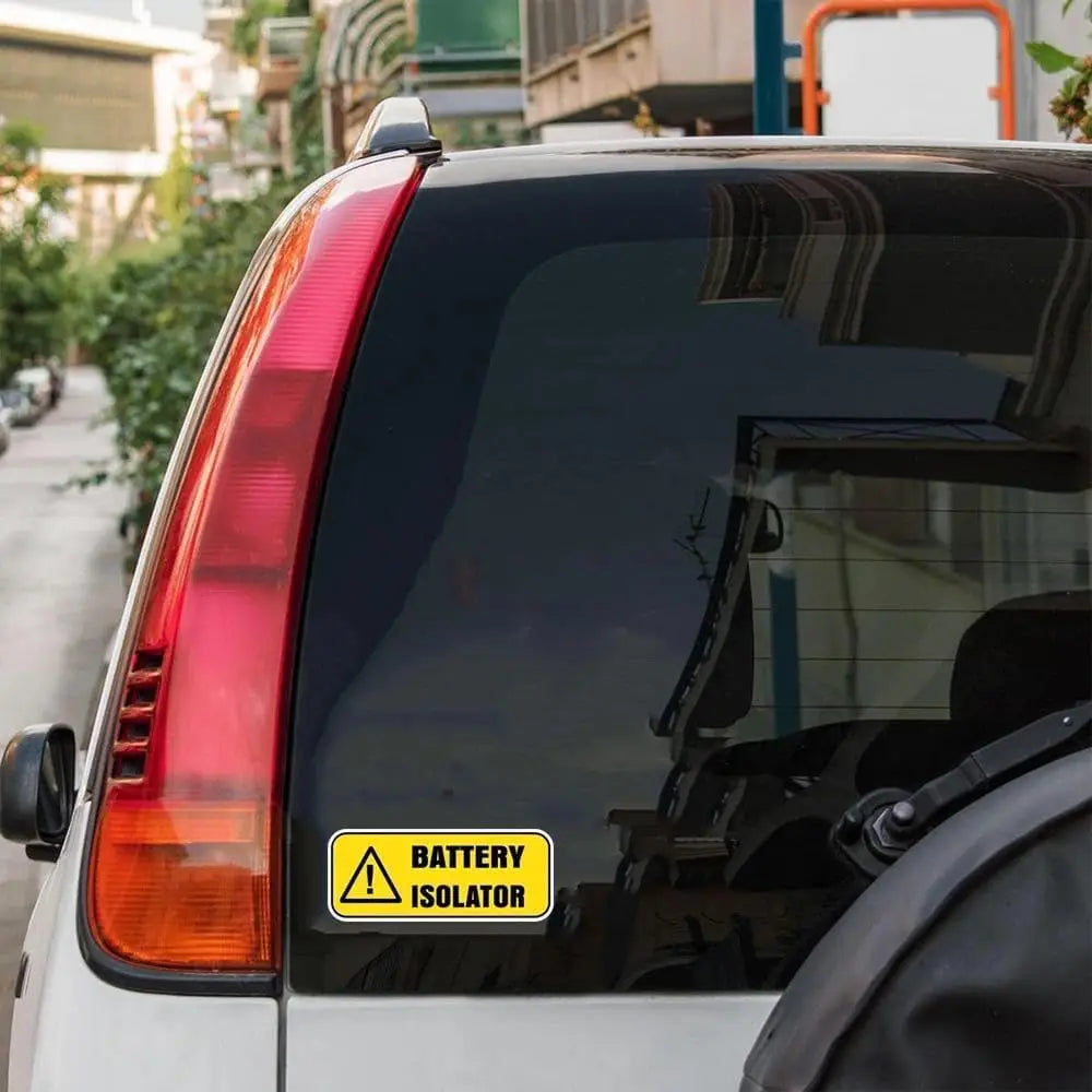 2pcs 130mm x 54mm Battery Isolator Self-Adhesive Vinyl Sticker for Car, Vehicle, RV & Boat Peaceful Pleasures Health and Wellness