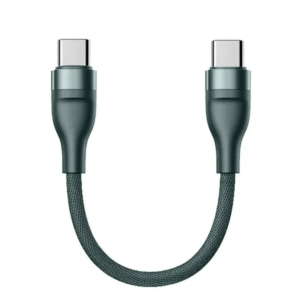 25cm USB-C to USB-C Fast Charging Cable | 6A PD Braided