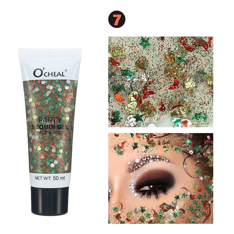 Party Sequin Glitter Gel – Waterproof & Sweat-Proof Body Glitter