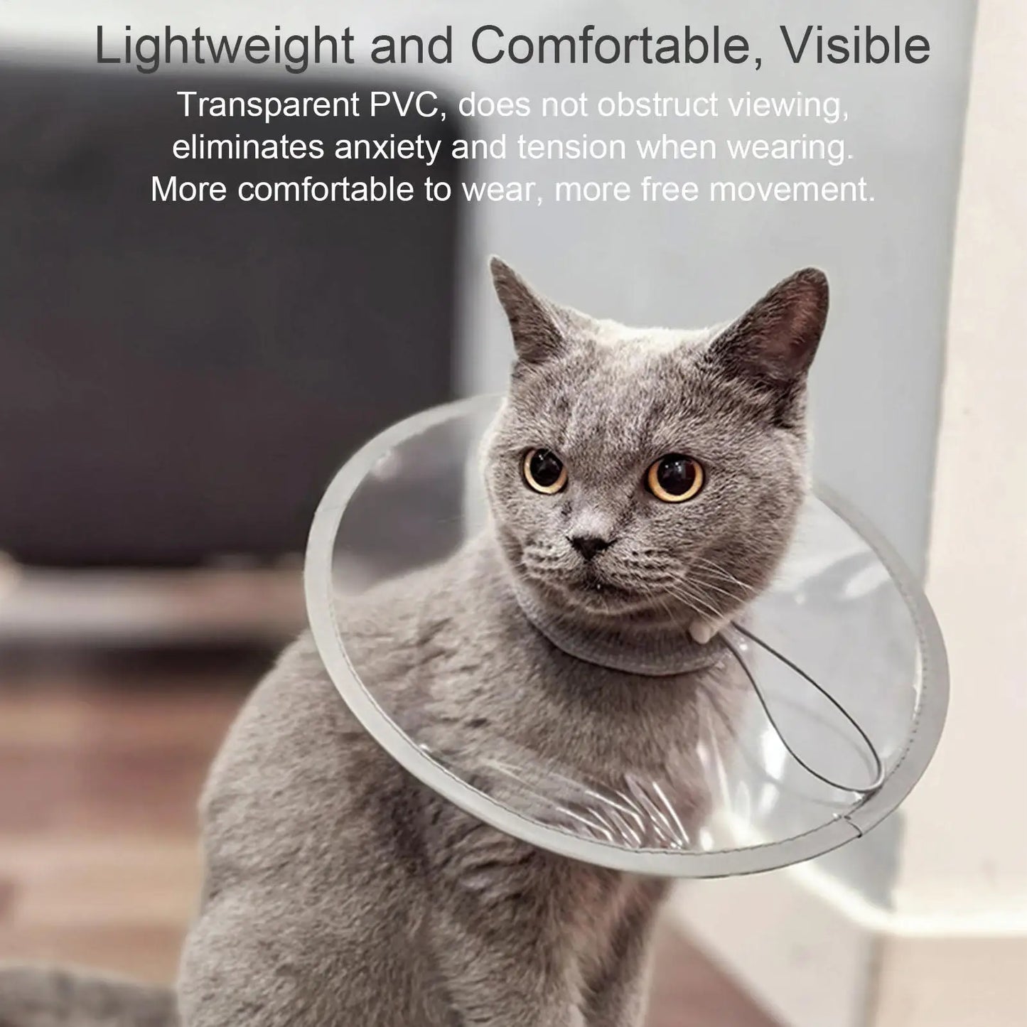 PVC Recovery Cone Collar for Cats & Dogs | S, M, L Sizes Pet Recovery Cone Peaceful Pleasures Health and Wellness