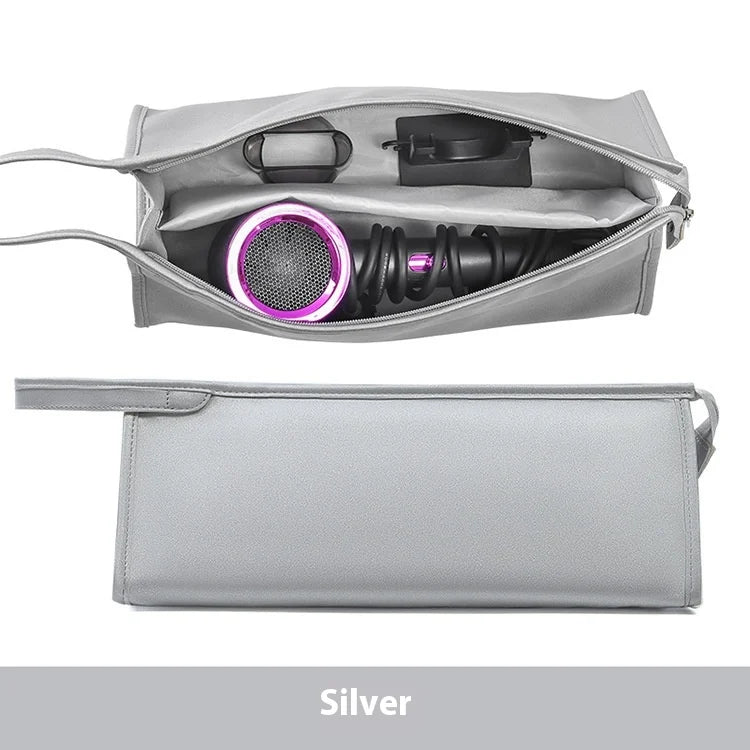Home Portable Hair Dryer Storage Bag, Hair Dryer Travel Storage Bag,Waterproof Storage Bag Travel Case for Dyson Peaceful Pleasures Health and Wellness Silvery