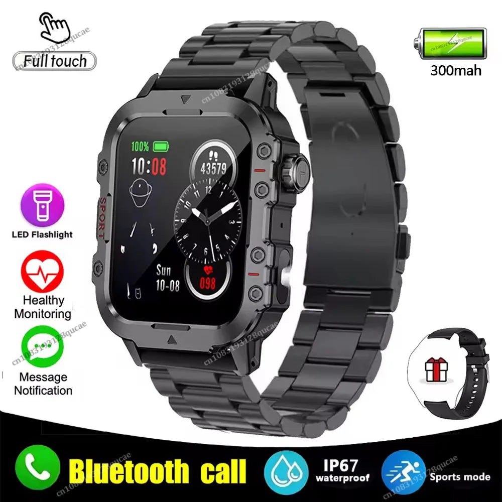 Military Smart Watch – Bluetooth Calls, GPS & Fitness Tracker