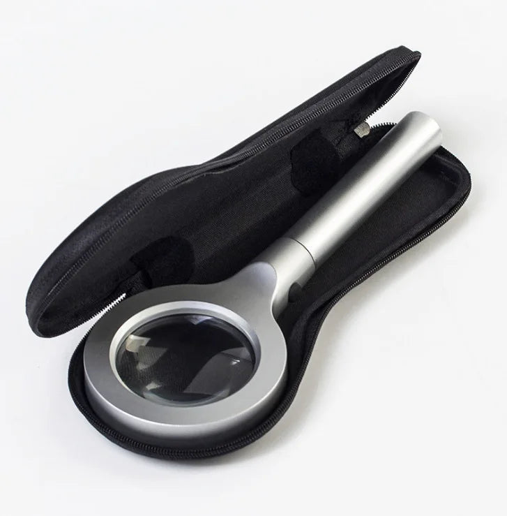 Magnifier Zinc Alloy All Metal Optical Glass Lens with Two Levels of Led Lighting, Reading Book Magnifying Glass Peaceful Pleasures Health and Wellness