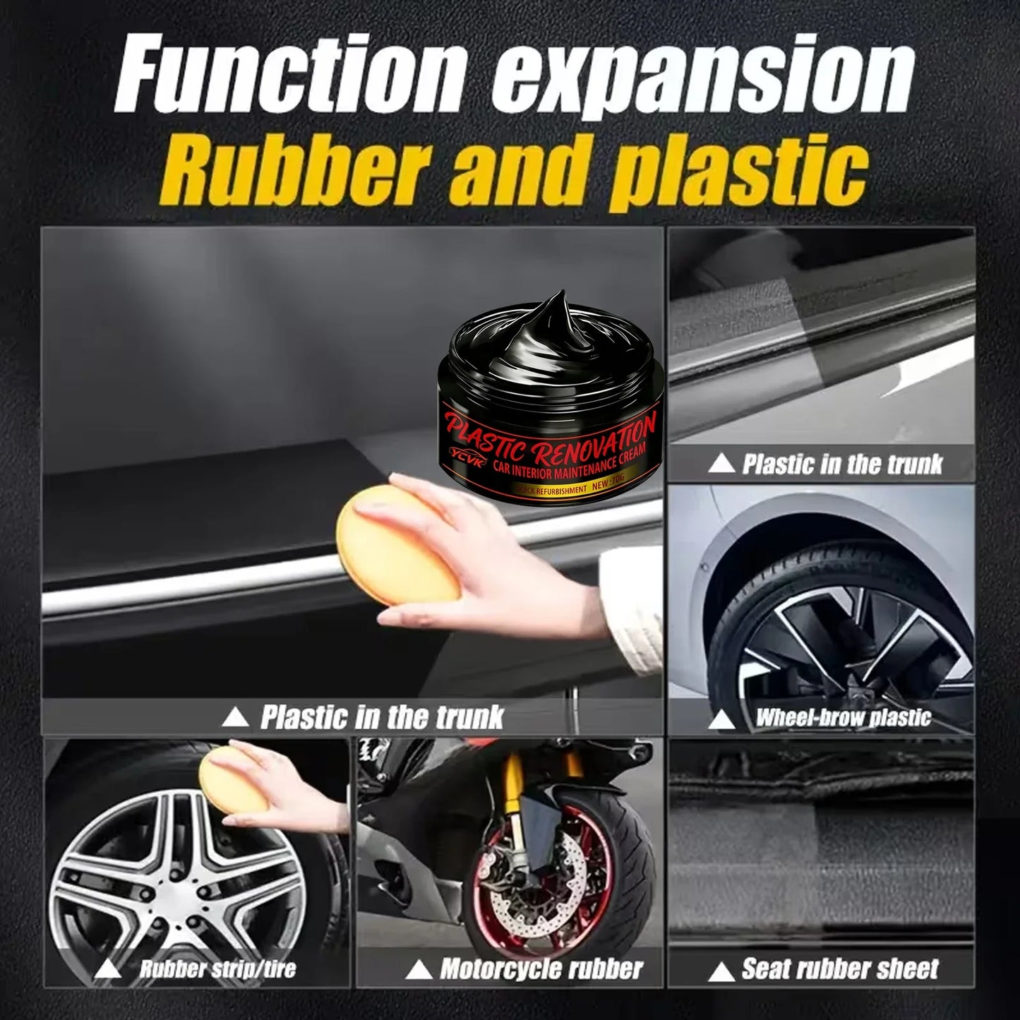 Car Interior Plastic & Leather Restorer Cream 70g | Dashboard