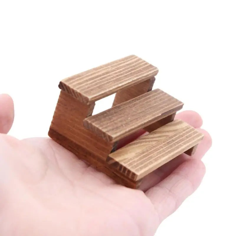 Dollhouse Miniature Wooden 3-Tier Flower Stand Shelf – 2pcs