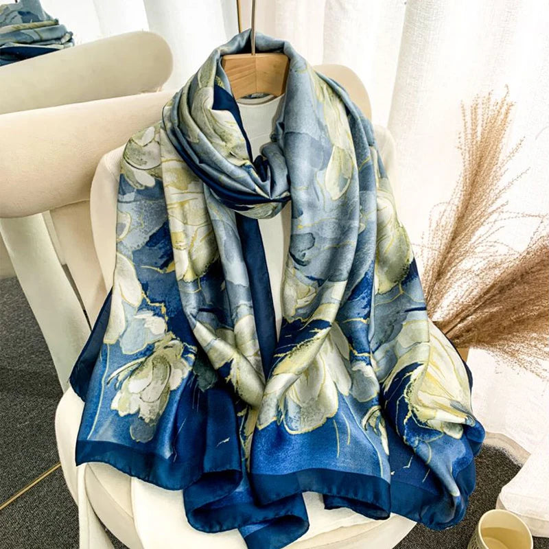 Spring Scarf Women's Luxury Design Scarf Silk Smooth Scarf Soft Muslim Headband Shawl Beach hijabs for woman Peaceful Pleasures Health and Wellness 1pc 1