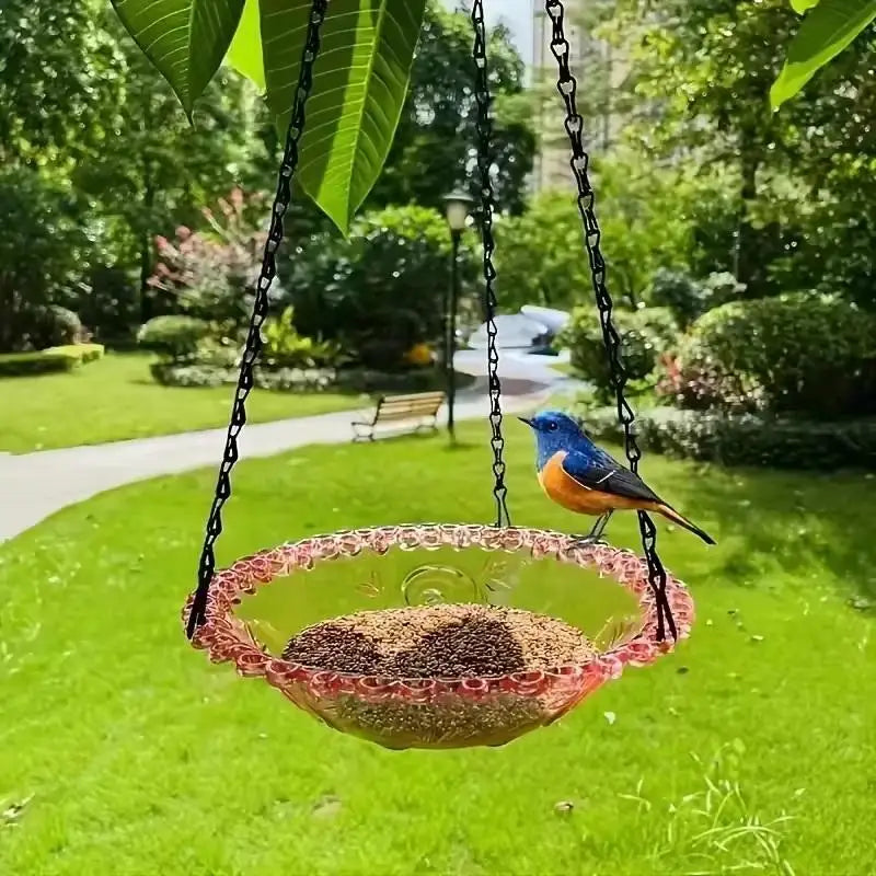 Flower-Shaped Hanging Bird Feeder & Birdbath | Garden Decor