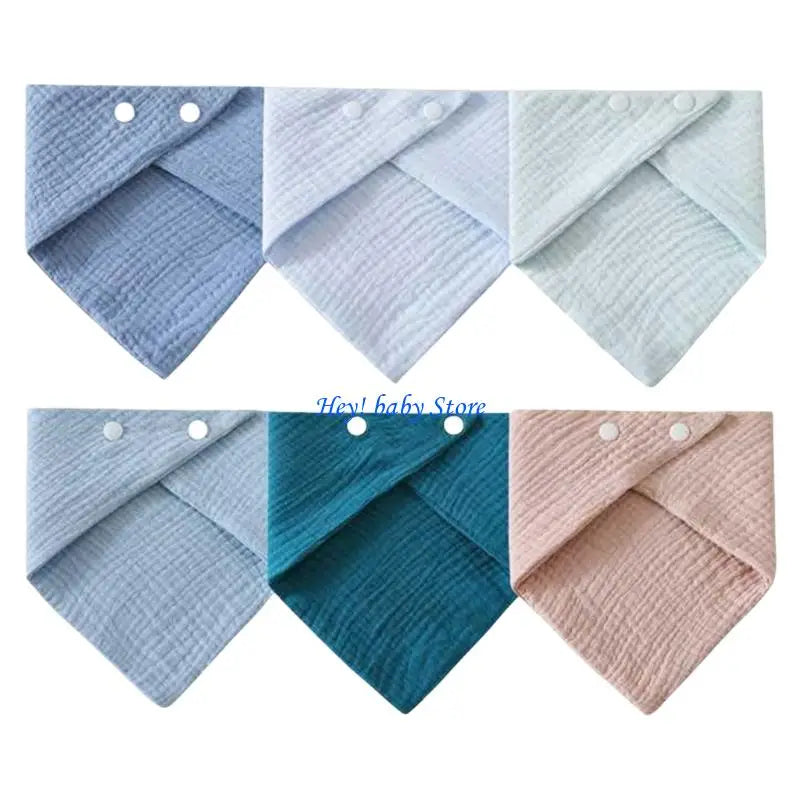 6-Pack Muslin Cotton Baby Bibs – Soft Drool & Feeding Bibs