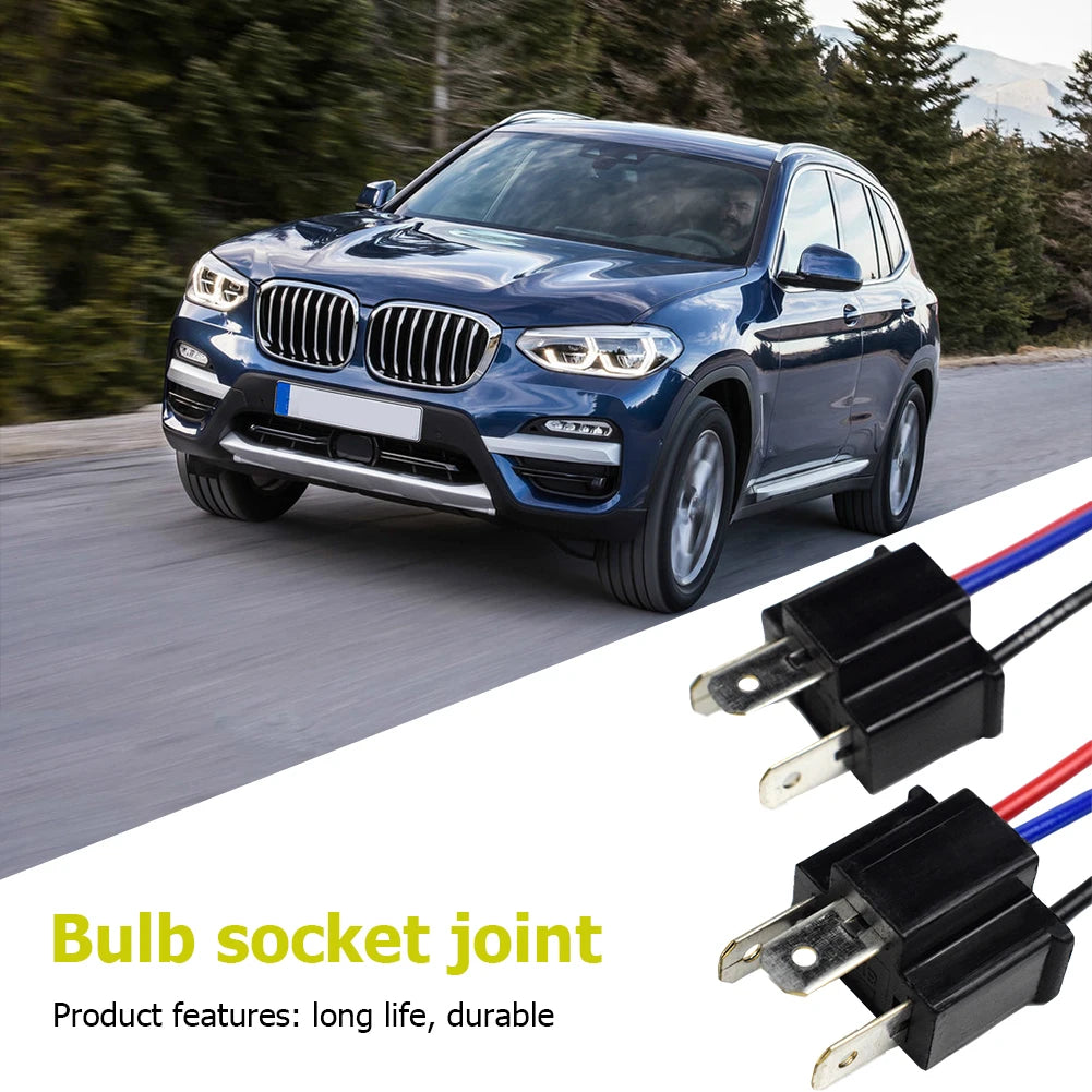 H4 9003 Headlight Bulb Socket Connector Pigtail Adapter 14cm (2pcs) Peaceful Pleasures Health and Wellness