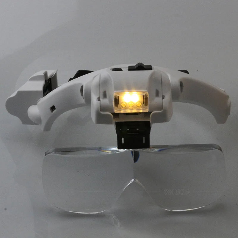 1.2X 1.8X 2.5X 3.5X 4.5X Double Eye Led Lamp Magnifier Spectacles Glasses Magnifier Loupe Watch Jewellery Measurement Glasses Peaceful Pleasures Health and Wellness