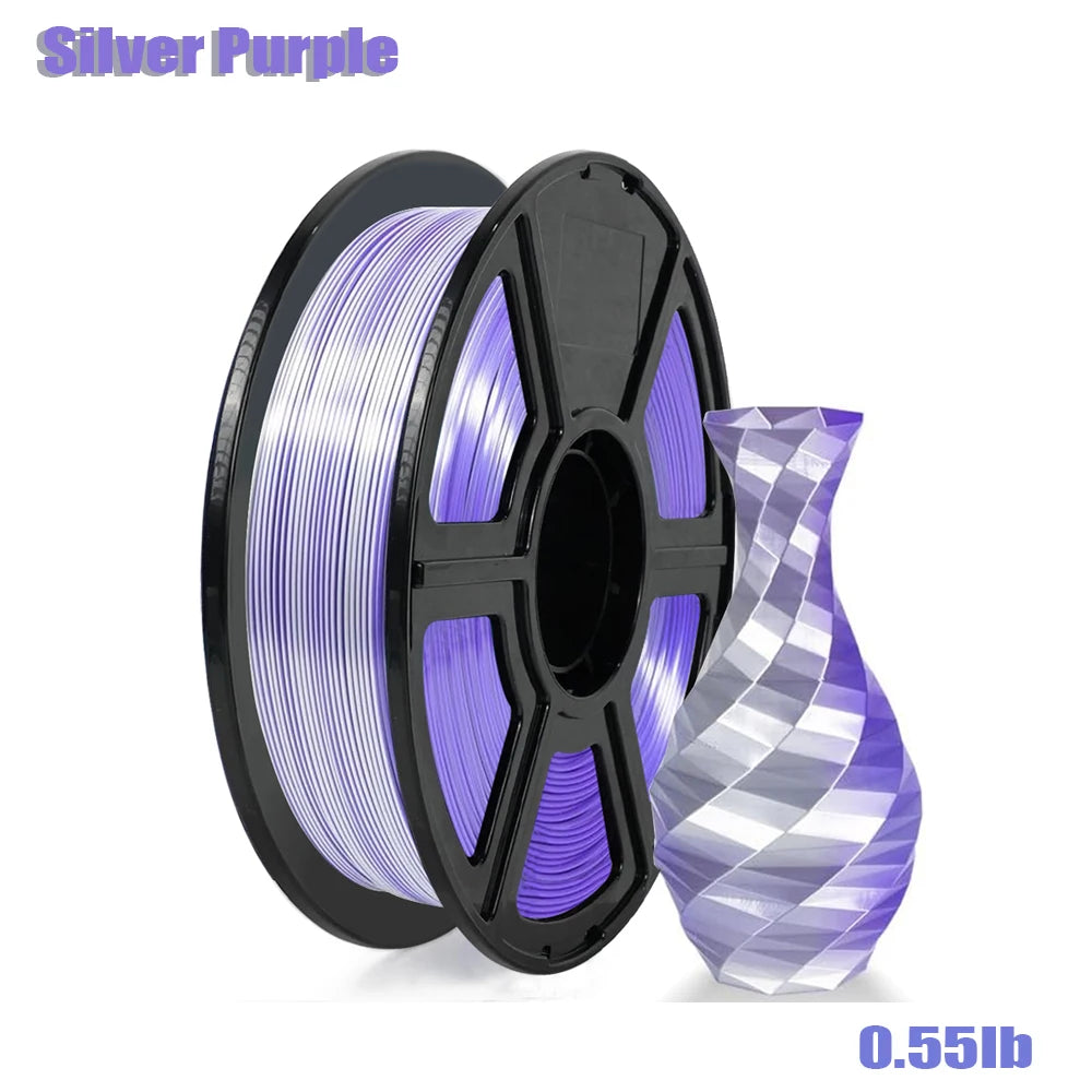 Dual Color Silver Purple PLA+ Filament 1.75mm 250G | 3D Maliang