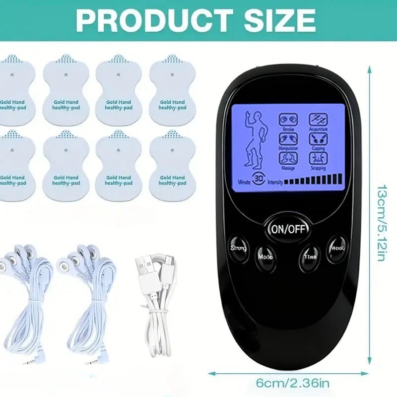 Muscle Stimulator, Electric Massager with 6 Modes and 11 Intensity Levels, Portable Battery and Dual USB Power Supply, Suitable for Home and Office Use, an Ideal Gift for Family and Friends Peaceful Pleasures Health and Wellness