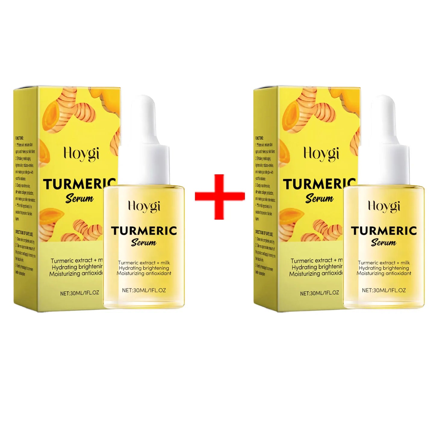 Turmeric Face Serum Shrink Pore Light Dark Spots Even Skin Tone Cream Oil Control Reduce Melanin Nourishing Rejuvenation Essence Peaceful Pleasures Health and Wellness 2 X 30ml boxed