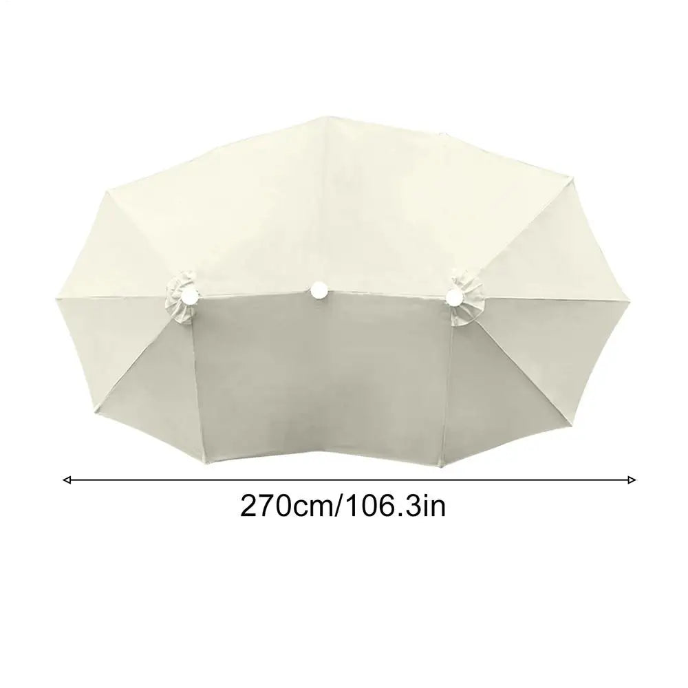 Replacement Patio Umbrella Canopy 12 Ribs 8.86ft Waterproof UPF30 Triple Parasol Top Cover Umbrella Fabric Replacement For Peaceful Pleasures Health and Wellness China Mainland WHITE