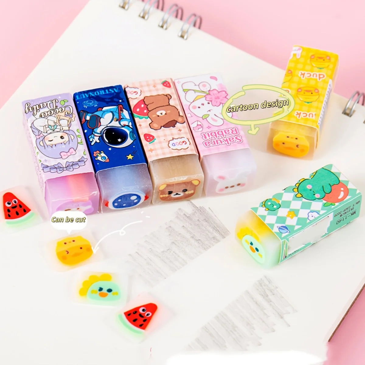 15-Piece Fruit-Shaped Erasers | Dust-Free Jelly Erasers for Kids