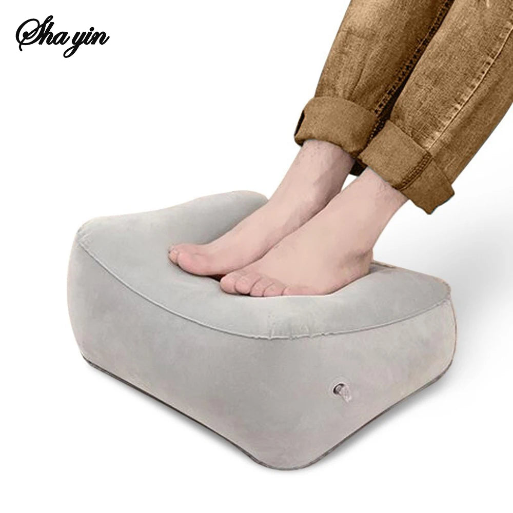 Inflatable Soft Footrest Pillow PVC Inflatable Foot Rest Pillow Cushion Air Travel Office Home Leg Up Relaxing Feet Almohada Peaceful Pleasures Health and Wellness