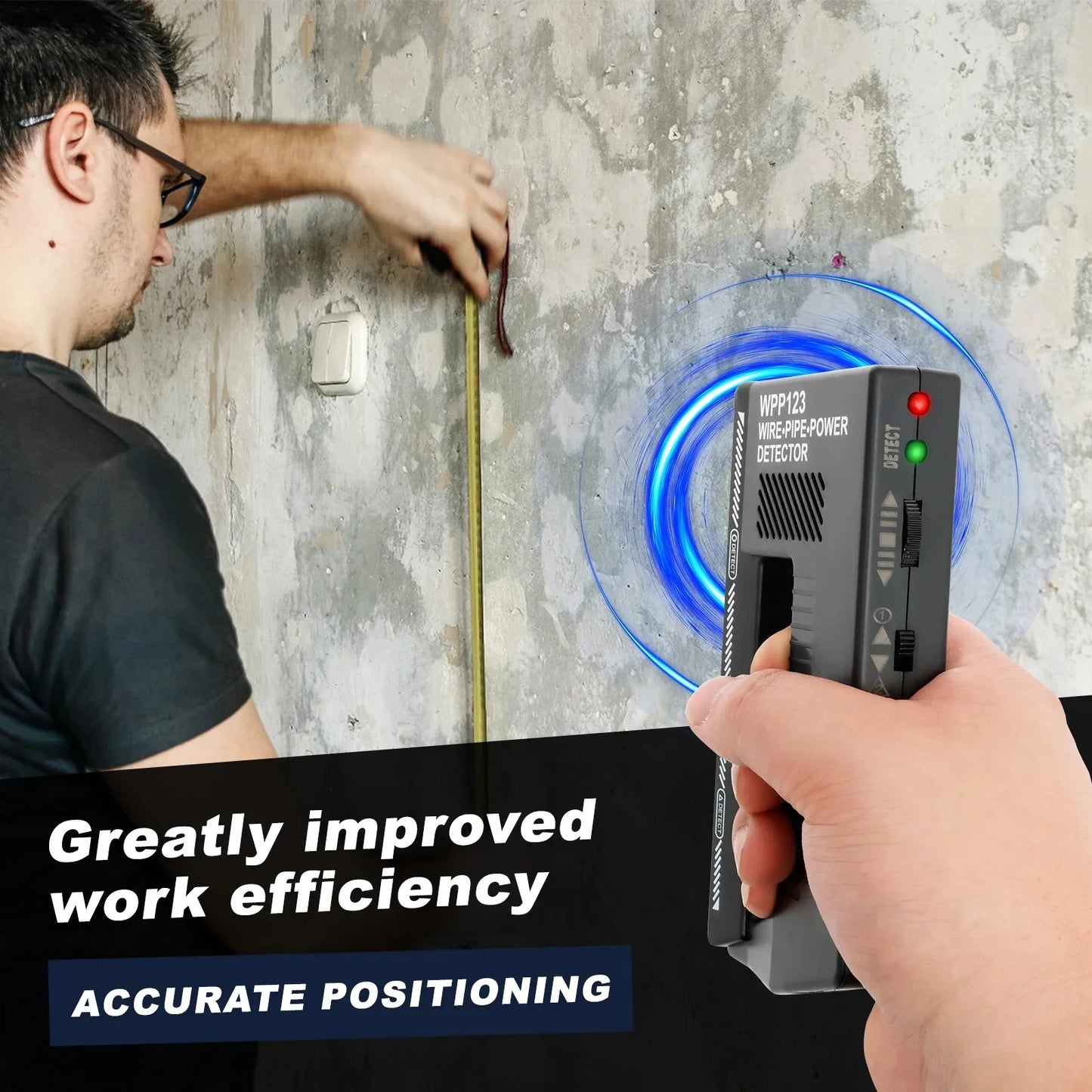 Handheld High Sensitivity Metal Detector Wall Scanner AC Wire Finder Pointer Alert Visual Alarm for Construction Electrician Peaceful Pleasures Health and Wellness
