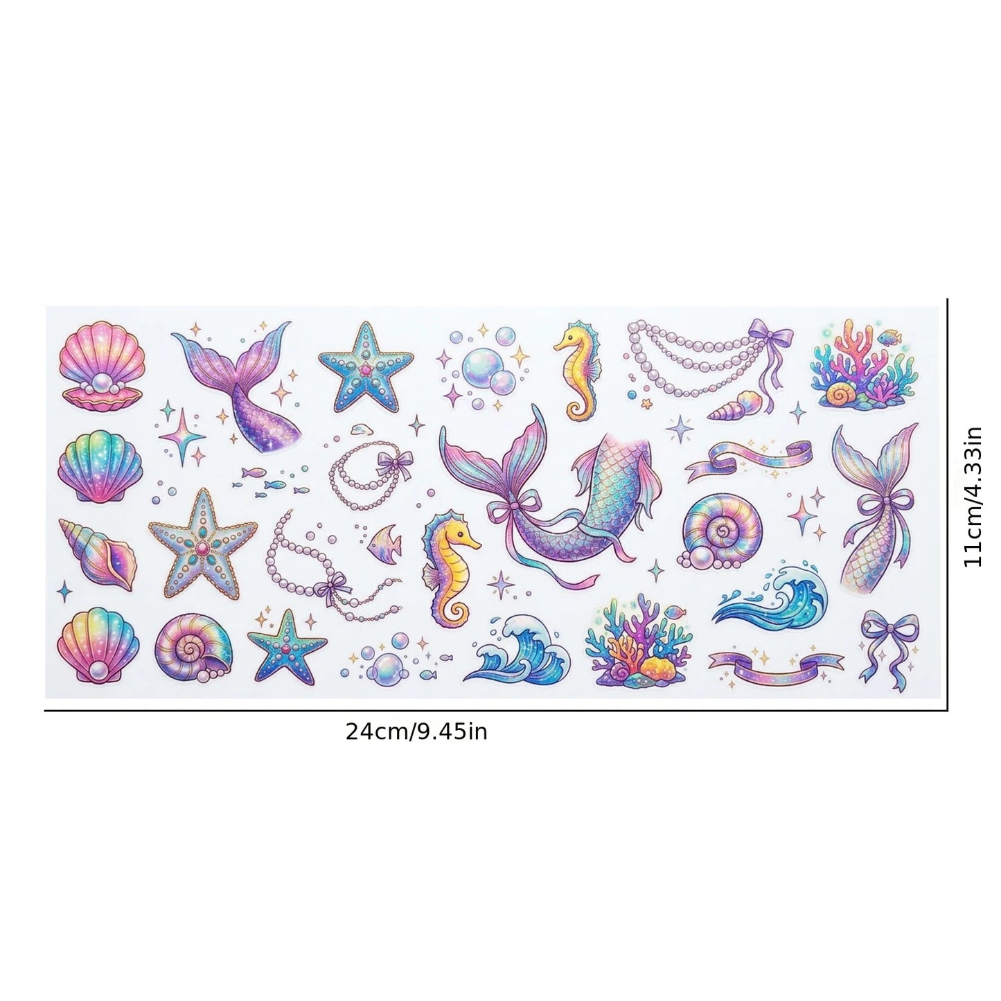Mermaid Ocean Sticker Sheet – Kids DIY Scrapbook Decals