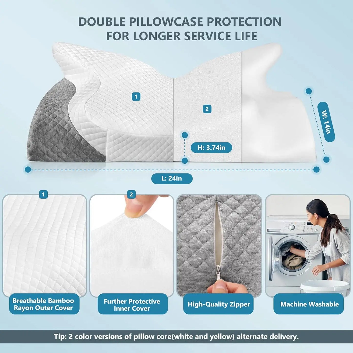 Adjustable Memory Foam Cervical Pillow – Butterfly Shape, CertiPUR-US Peaceful Pleasures Health and Wellness